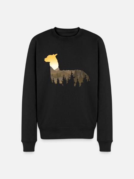 Llama - Men's Premium Organic Jumper - black