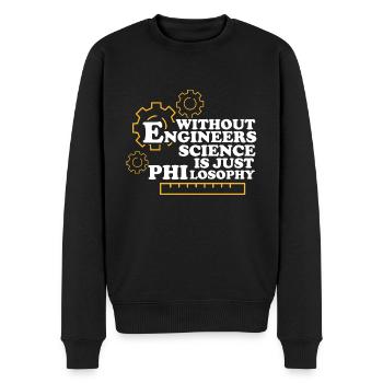 Philosophie Lehrer Poesie Wissenschaft Lesen Buch - Männer Premium Bio Pullover - Schwarz - Vorne - Nico (187cm)