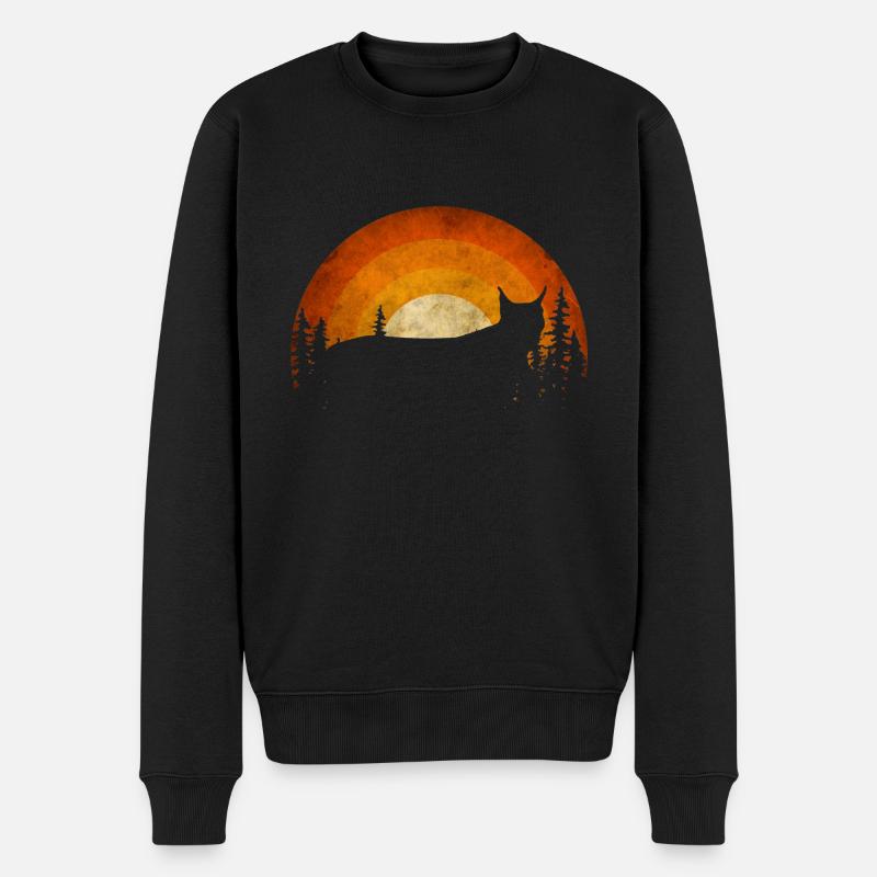 Luchs - Männer Premium Bio Pullover - Schwarz