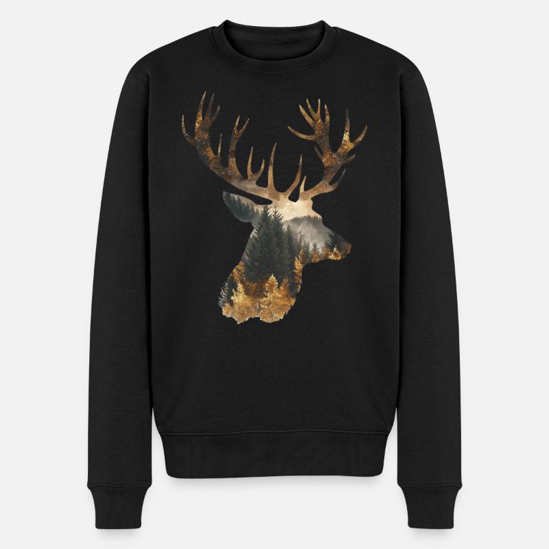 Cerf Cerf Renne - Pull Premium bio Homme - noir