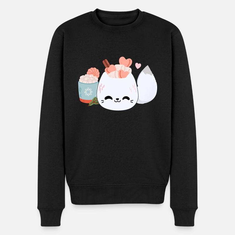 Niedlicher Polarfuchs - Männer Premium Bio Pullover - Schwarz