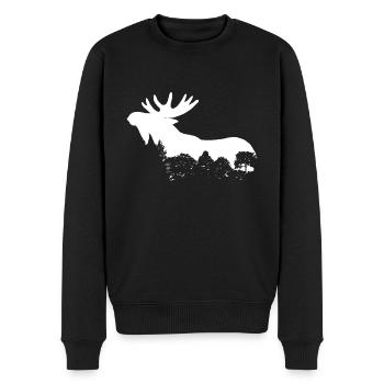 Elch - Männer Premium Bio Pullover - Schwarz - Vorne - Nico (187cm)