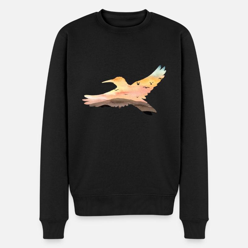 Kolibri - Männer Premium Bio Pullover - Schwarz