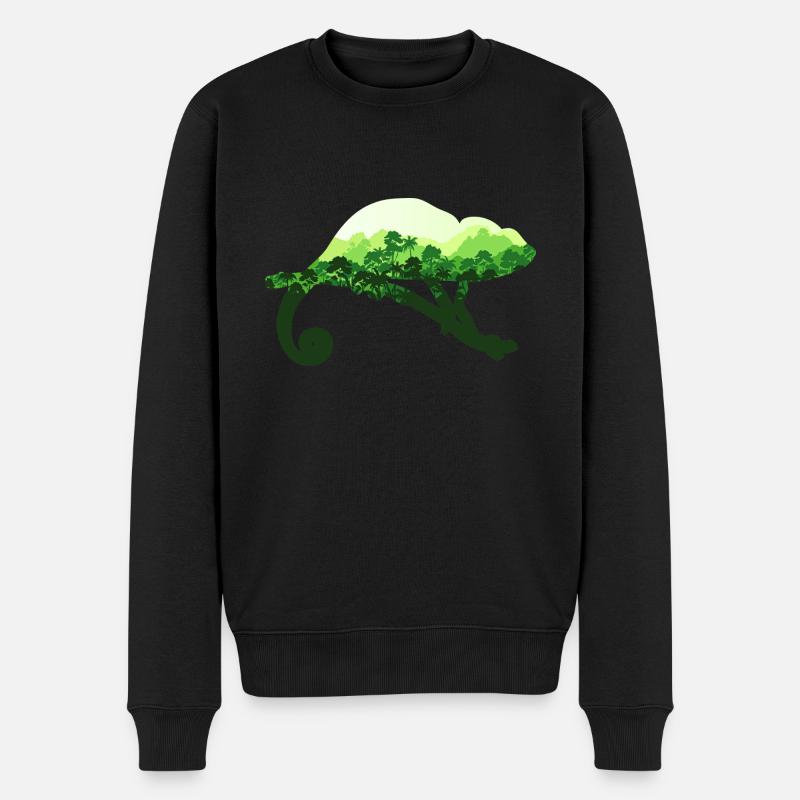 Chamäleon - Männer Premium Bio Pullover - Schwarz