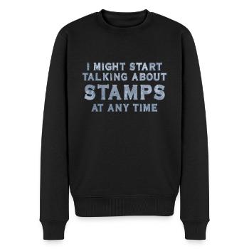 Stamp collecting - Men's Premium Organic Jumper - black - Front - Nico (187cm)