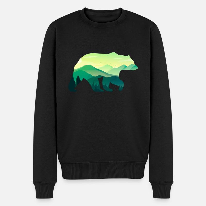 Bär - Männer Premium Bio Pullover - Schwarz