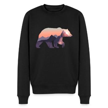 Bär - Männer Premium Bio Pullover - Schwarz - Vorne - Nico (187cm)