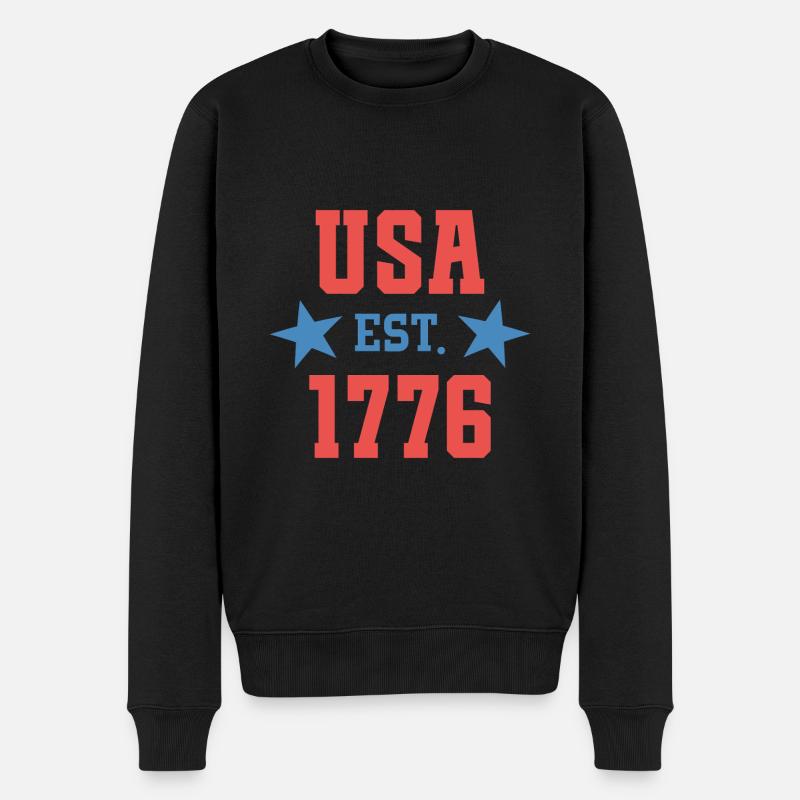 États-Unis Est 1776 - Pull Premium bio Homme - noir