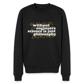 Philosophie Lehrer Poesie Wissenschaft Lesen Buch - Männer Premium Bio Pullover - Schwarz - Vorne - Nico (187cm)