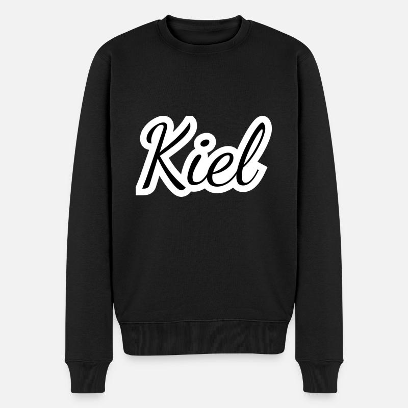 Kiel - Textdesign mit Stadtnamen - Männer Premium Bio Pullover - Schwarz