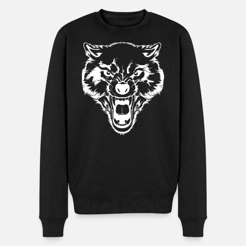 Wolf - Cooler Wolf - Dessin - Pull Premium bio Homme - noir
