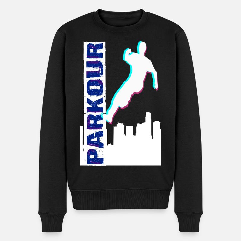 Parkour - Männer Premium Bio Pullover - Schwarz