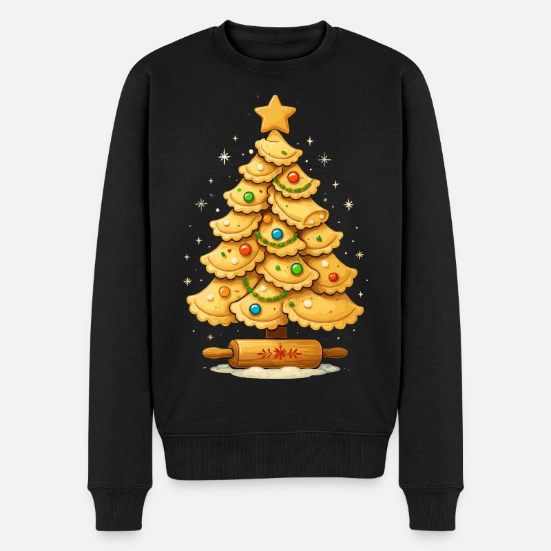 Pierogi Weihnachtsbaum Polnische Weihnachten - Männer Premium Bio Pullover - Schwarz