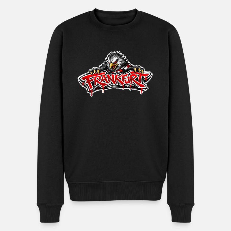 Frankfurt Adler Graffiti - Männer Premium Bio Pullover - Schwarz