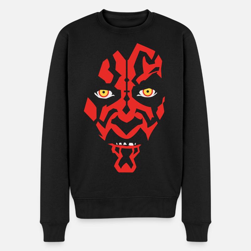 Star Wars Rotes Sith-Gesicht  - Männer Premium Bio Pullover - Schwarz