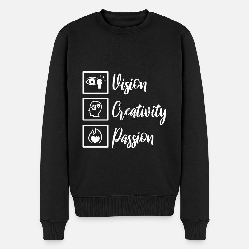 Vision Creativity Passion - Männer Premium Bio Pullover - Schwarz