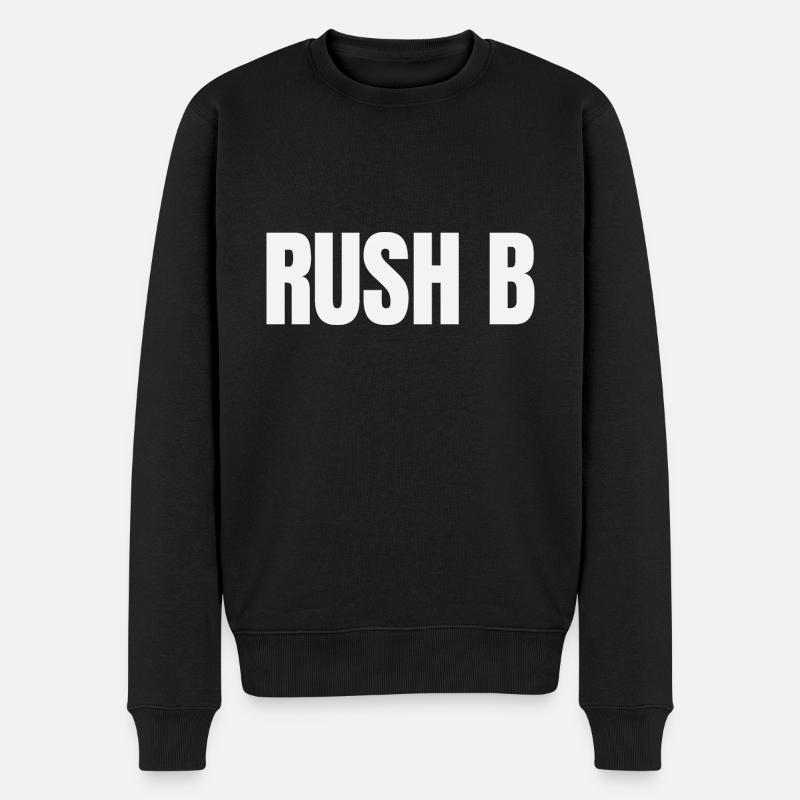 RUSH B - Männer Premium Bio Pullover - Schwarz