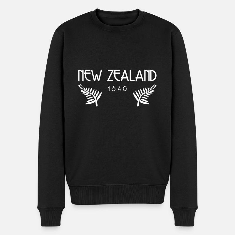 Neuseeland Neuseeländer Reise Geschenk - Männer Premium Bio Pullover - Schwarz