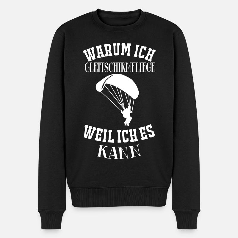 Paragliding - Warum ich Gleitschirmfliege.. - Männer Premium Bio Pullover - Schwarz
