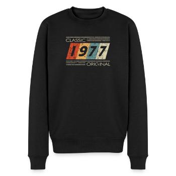 1977 Geburtstag Classic Original II - Männer Premium Bio Pullover - Schwarz - Vorne - Nico (187cm)