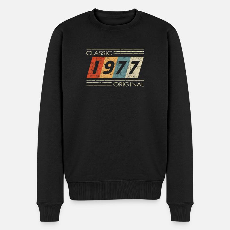 1977 Geburtstag Classic Original II - Männer Premium Bio Pullover - Schwarz