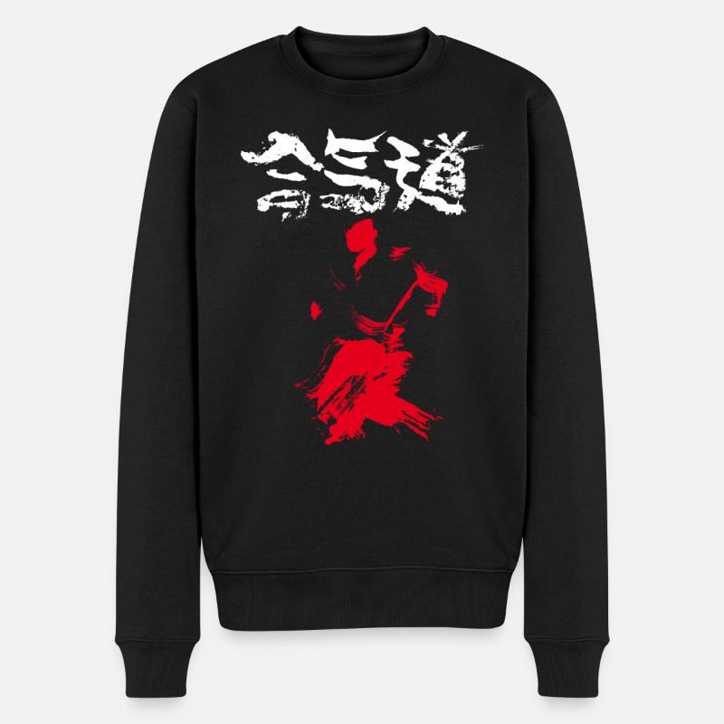Aikido - Männer Premium Bio Pullover - Schwarz