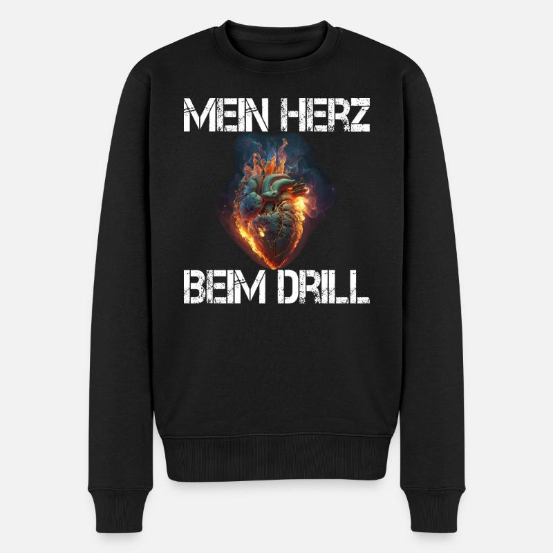 Herz Adrenalin Angeln Drillen - Männer Premium Bio Pullover - Schwarz