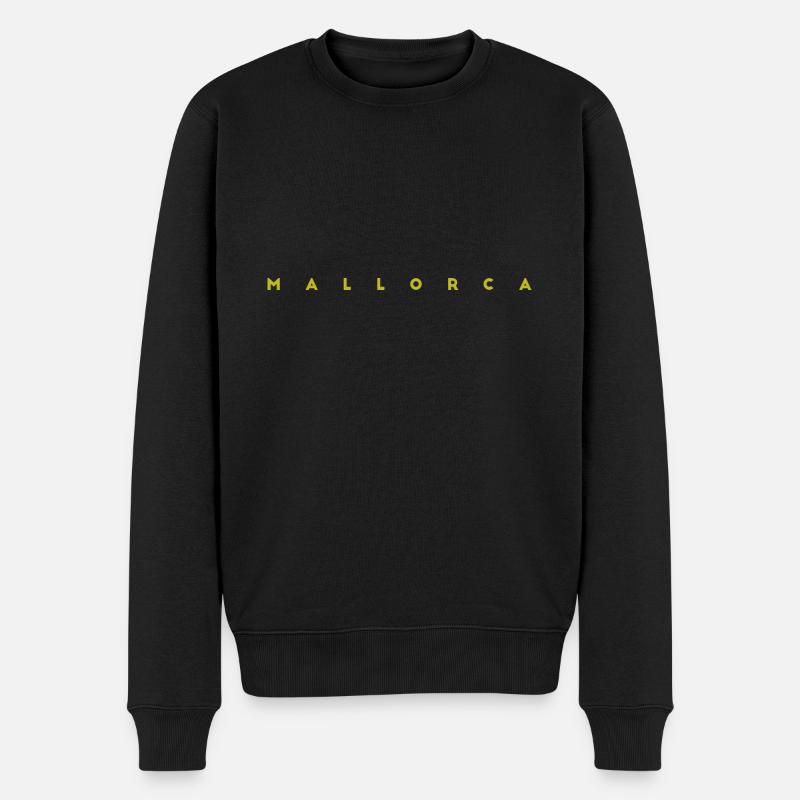 Mallorca Spruch Urlaub Geschenk - Männer Premium Bio Pullover - Schwarz