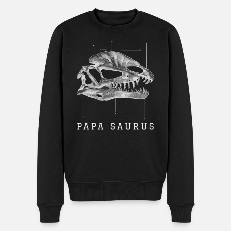 Papasaurus - Pull Premium bio Homme - noir