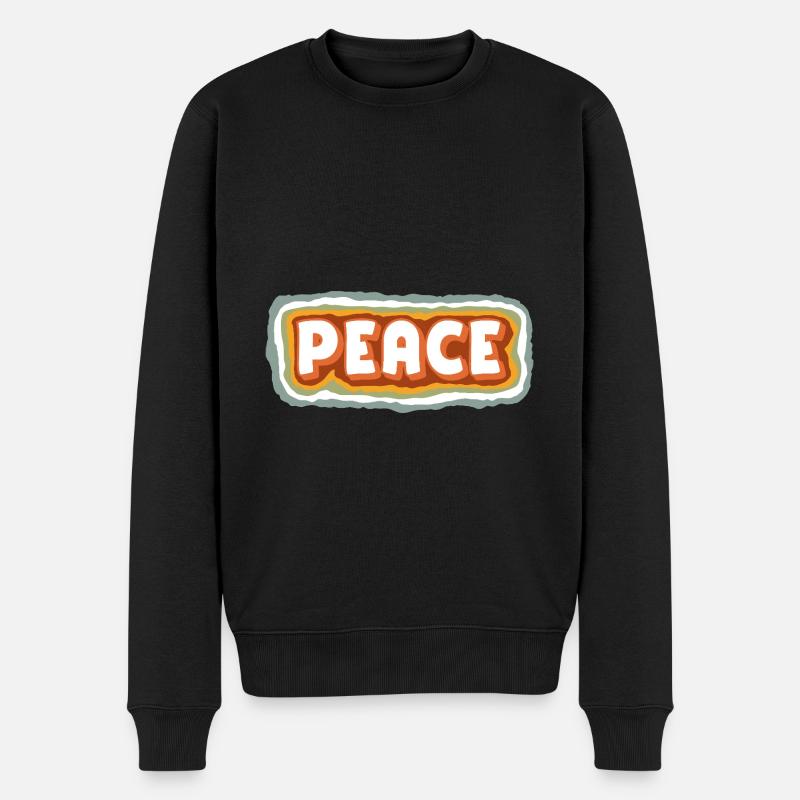 Peace - Männer Premium Bio Pullover - Schwarz