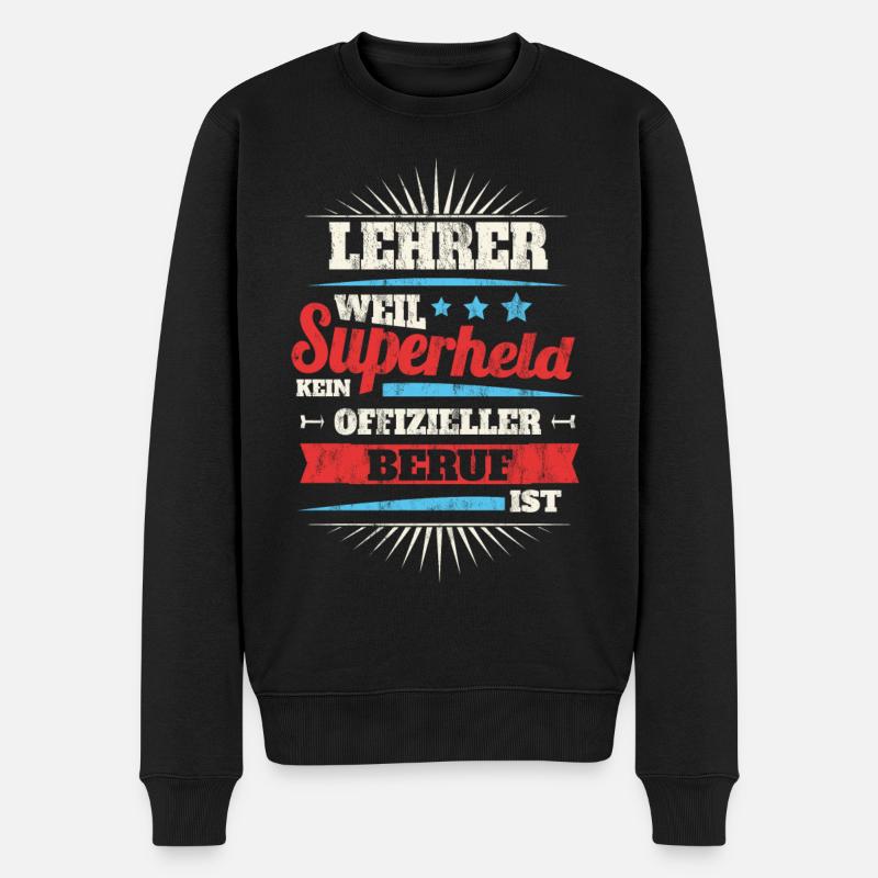 lehrer - Männer Premium Bio Pullover - Schwarz