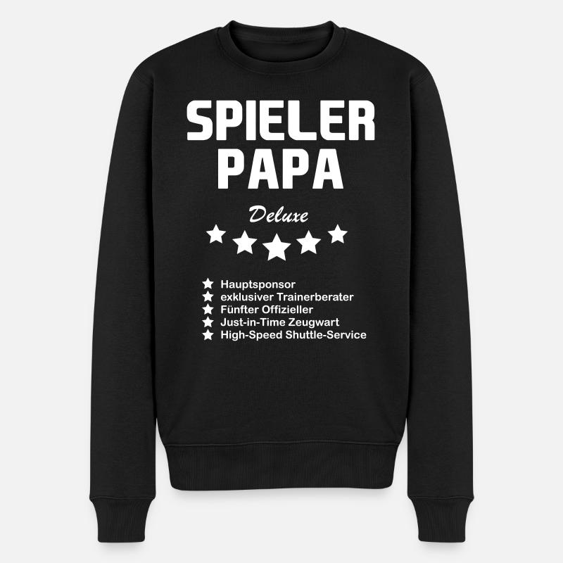 Spieler Papa deluxe - Männer Premium Bio Pullover - Schwarz