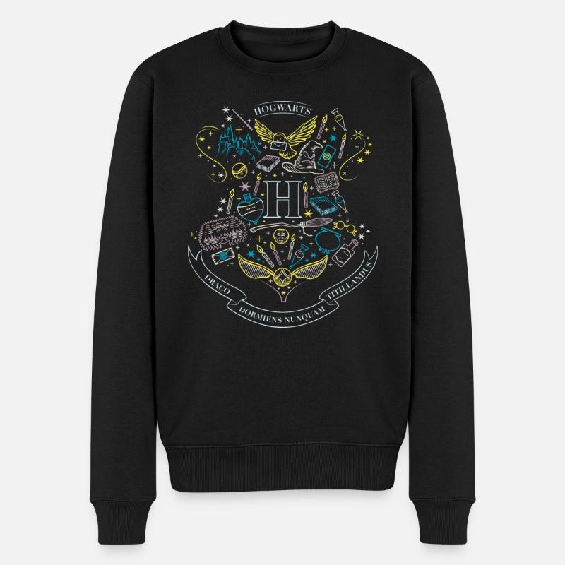 Harry Potter Emblème Hogwarts éléments - Pull Premium bio Homme - noir