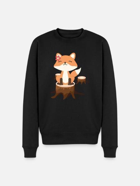 Fox - Men's Premium Organic Jumper - black