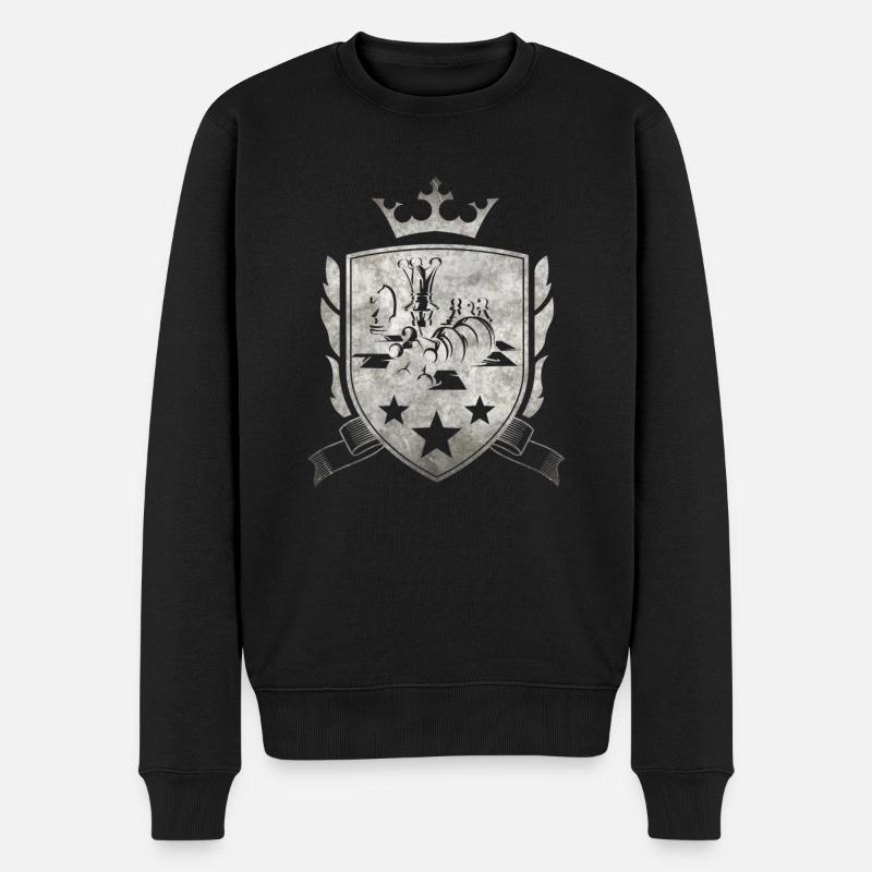Emblème des échecs - Pull Premium bio Homme - noir