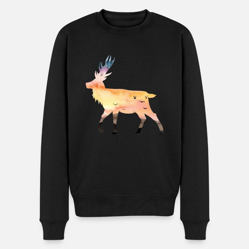 Cerf - Pull Premium bio Homme - noir
