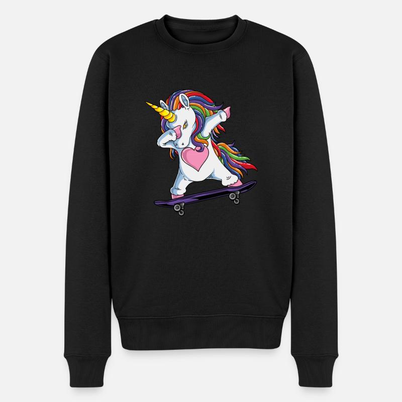Skateboarderin - Männer Premium Bio Pullover - Schwarz