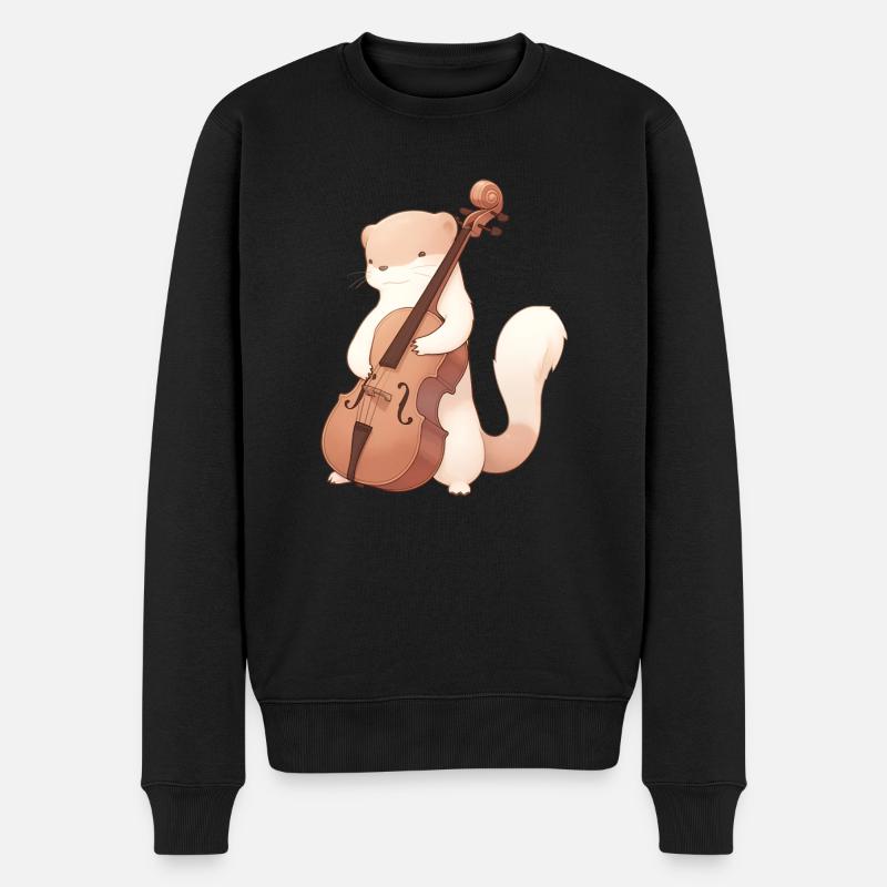 Mungo joue du violoncelle - Pull Premium bio Homme - noir