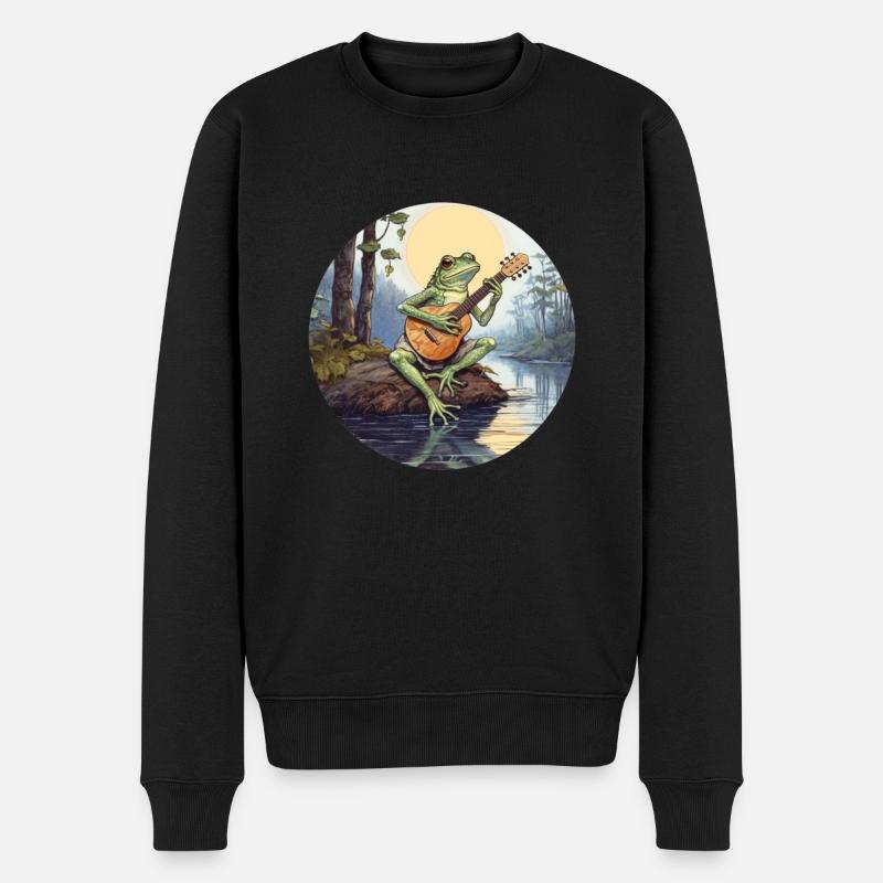 Frog joue du banjo - Pull Premium bio Homme - noir