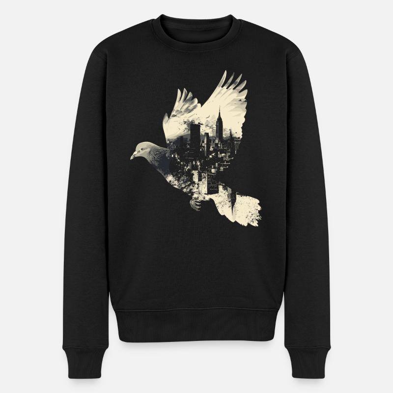 pigeon pigeon colombophile vol - Pull Premium bio Homme - noir