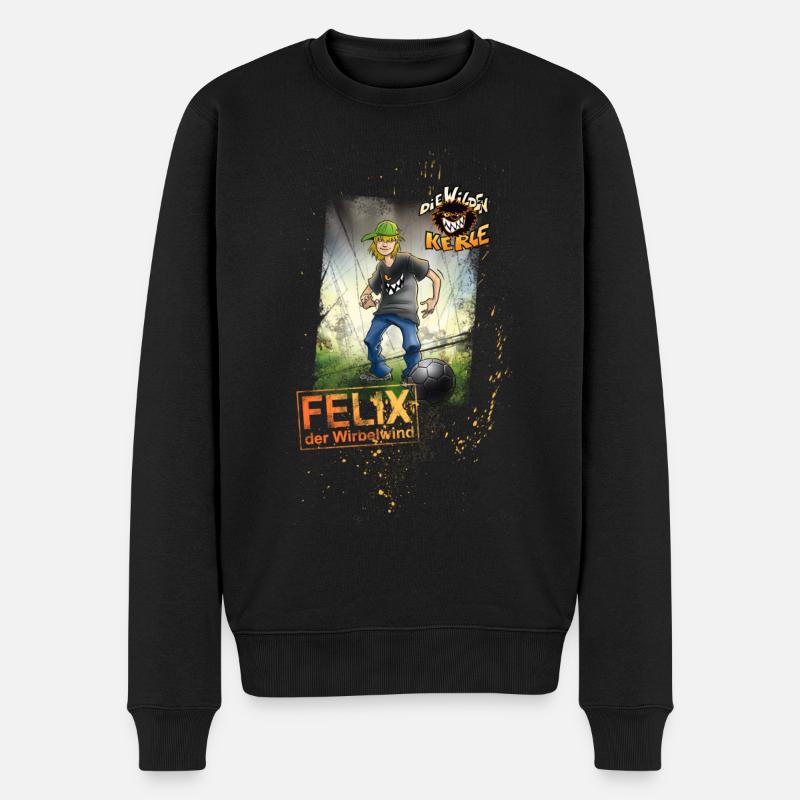 Die Wilden Kerle Felix - Männer Premium Bio Pullover - Schwarz