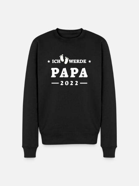 Ich werde Papa 2022 - Männer Premium Bio Pullover - Schwarz