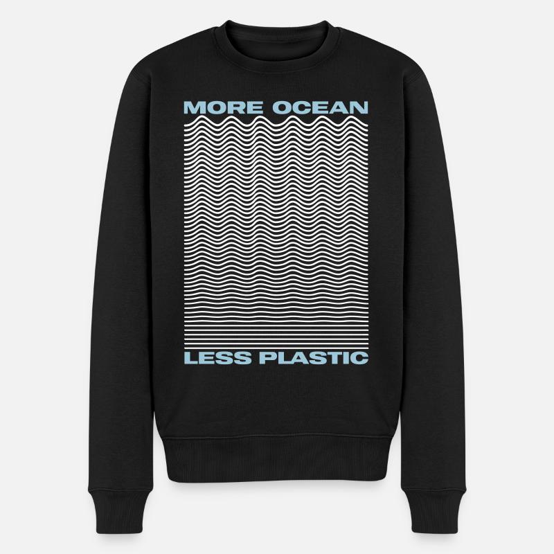 More Ocean Less Plastic | 2C Farbwechsel - Männer Premium Bio Pullover - Schwarz