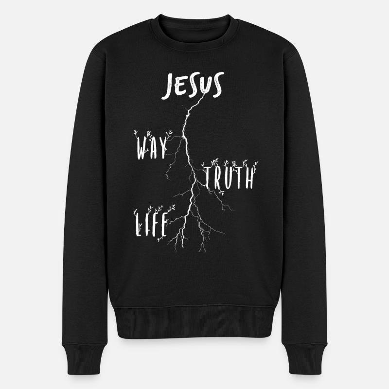 Jésus-Christ Voie Vérité Vie - Pull Premium bio Homme - noir