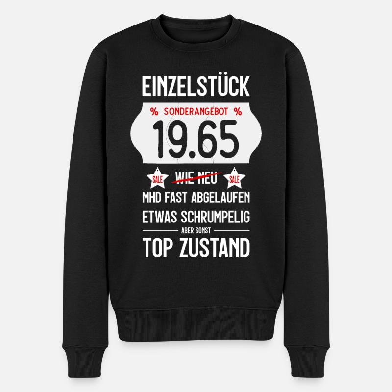 61. GEBURTSTAG 1965 EINZELSTÜCK PREISSCHILD - Männer Premium Bio Pullover - Schwarz