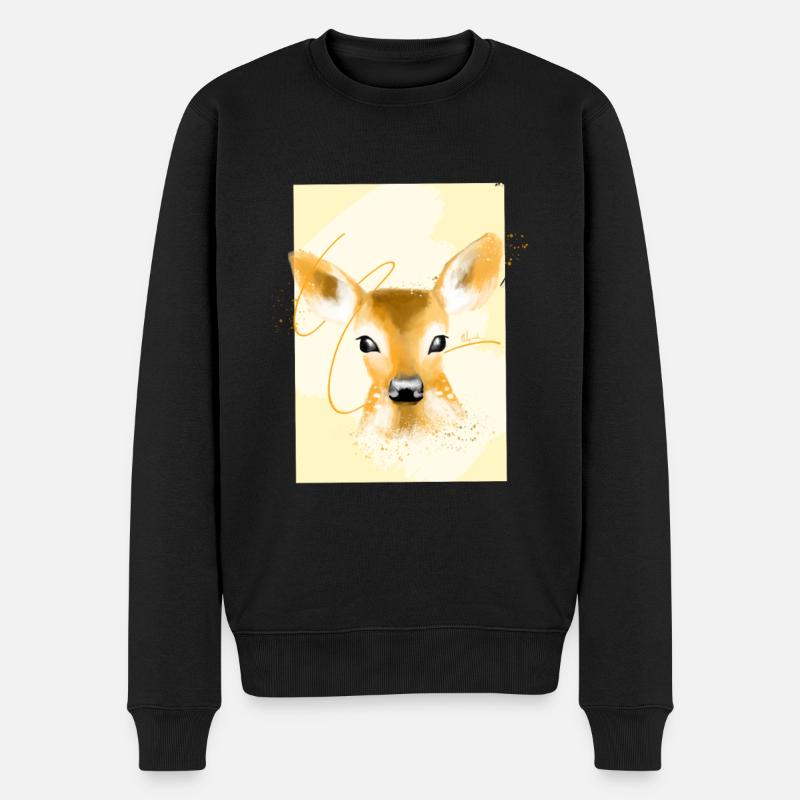 faon mignon, dessin - Pull Premium bio Homme - noir