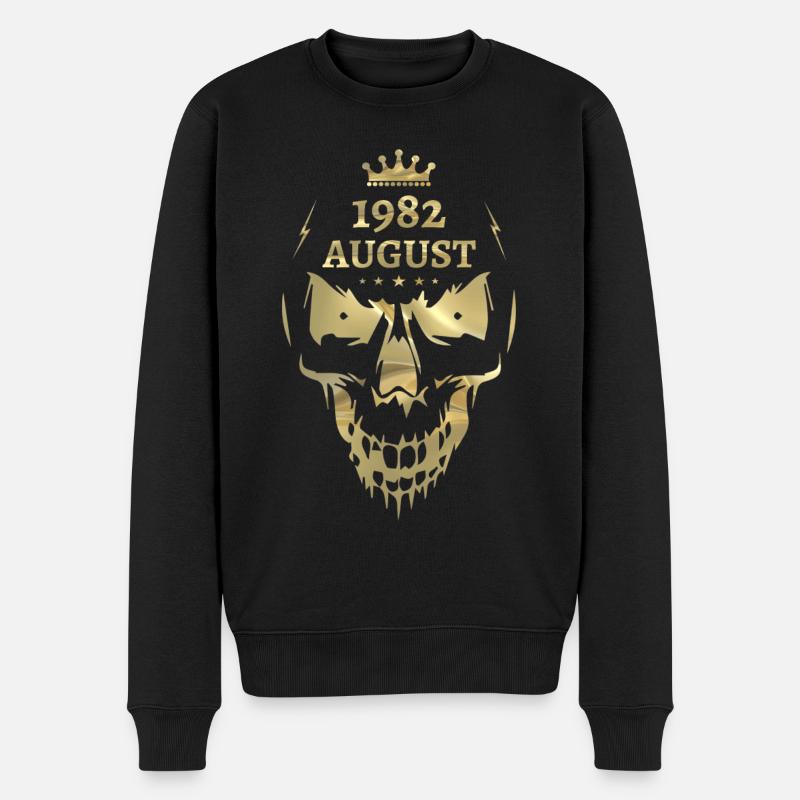 Août 1982 Skull Gold - Pull Premium bio Homme - noir