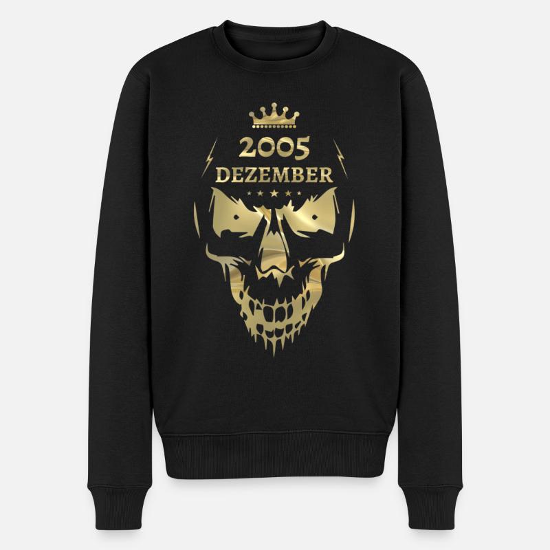 Dezember 2005 Totenkopf Gold - Männer Premium Bio Pullover - Schwarz