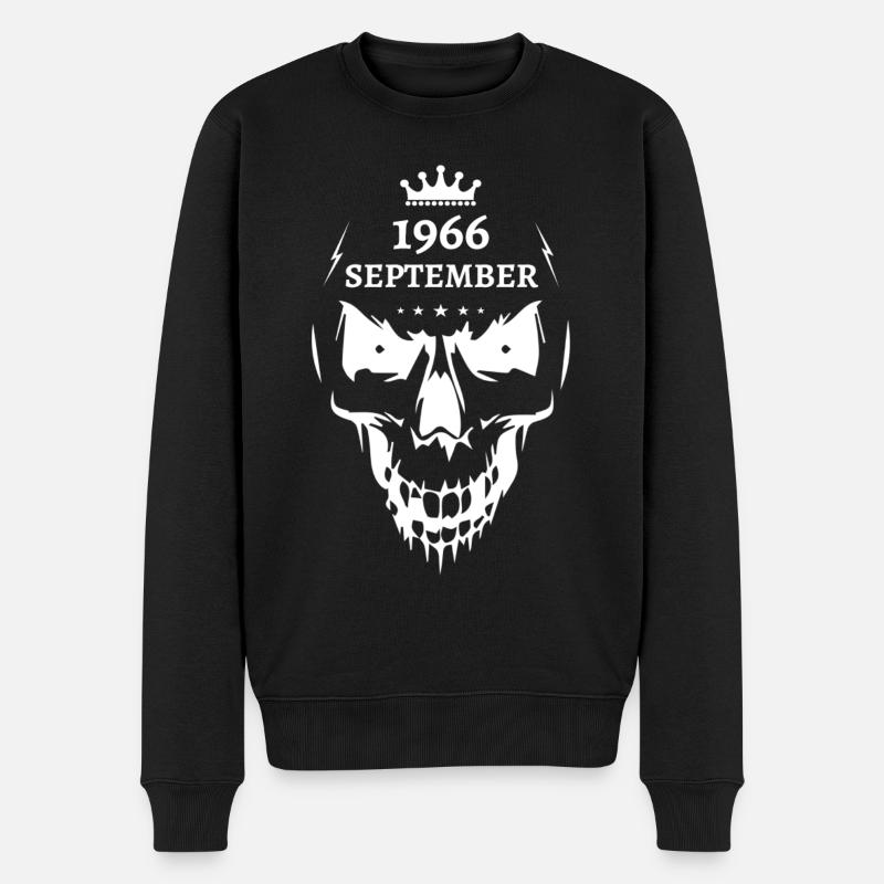 September 1966 Totenkopf - Männer Premium Bio Pullover - Schwarz