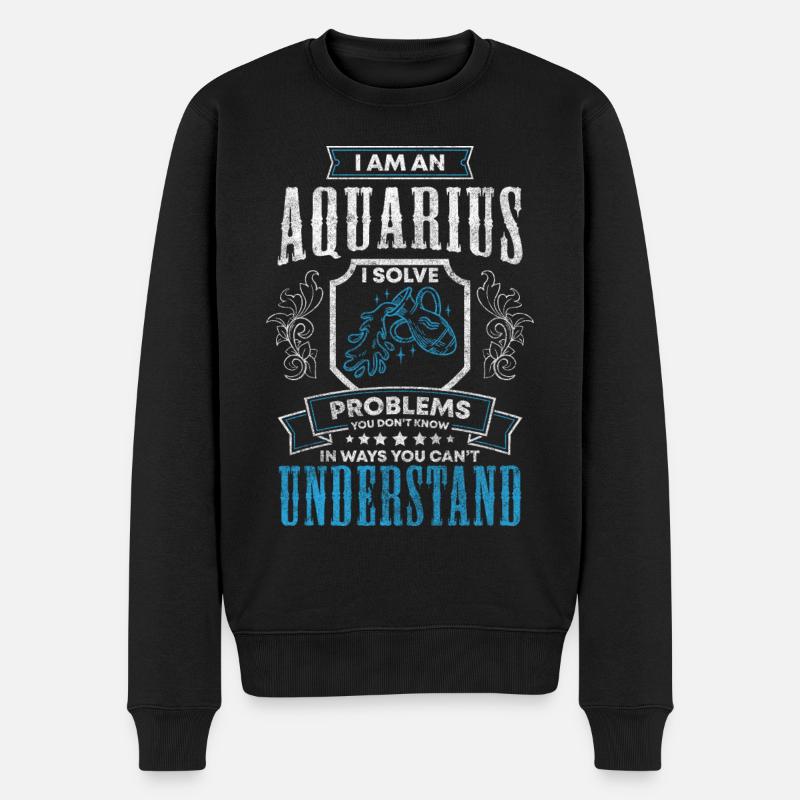 Verseau Février Uranus Planète - Pull Premium bio Homme - noir